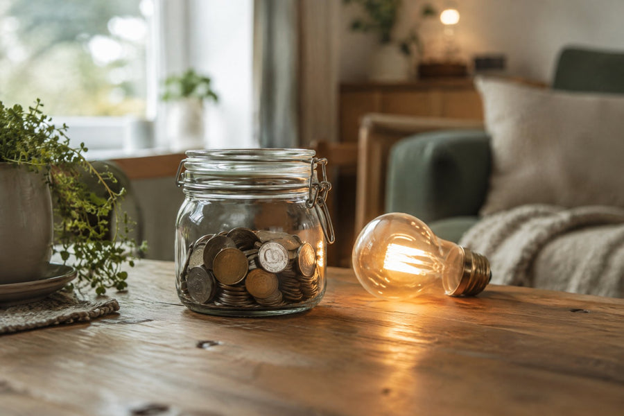 Lagdelt søjle der viser prisen på 1 kWh